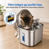 Fontaine à Eau Intelligente pour chat et chien avec Capteur, Filtration, Pompe Silencieuse.